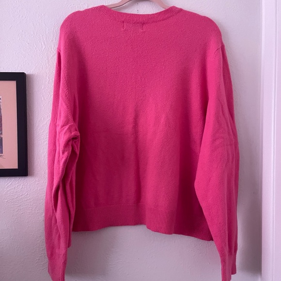 Cotton Blend Pink Cardigan, 3x - Picture 6 of 7